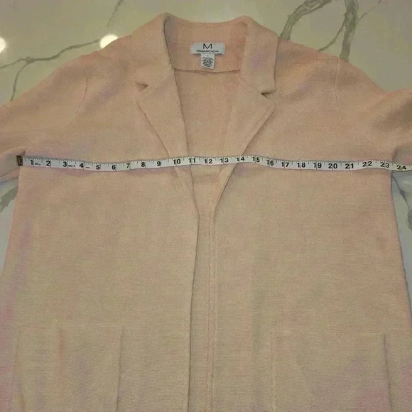 Magaschoni Womens Wool Blend Open Cardigan Pink Peach Size Large - Picture 7 of 9
